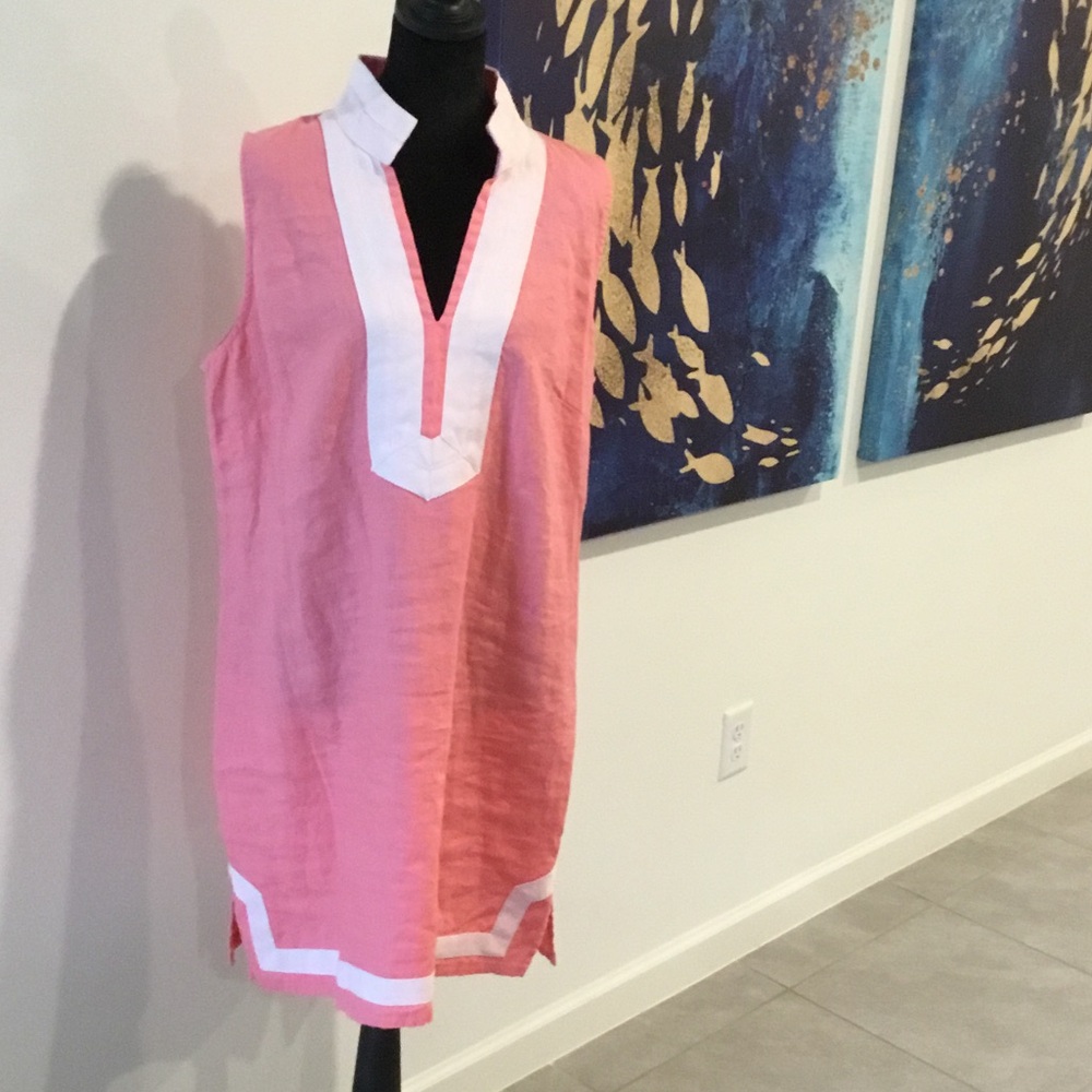 Sail to Sable Pink and White Sleeveless Dress